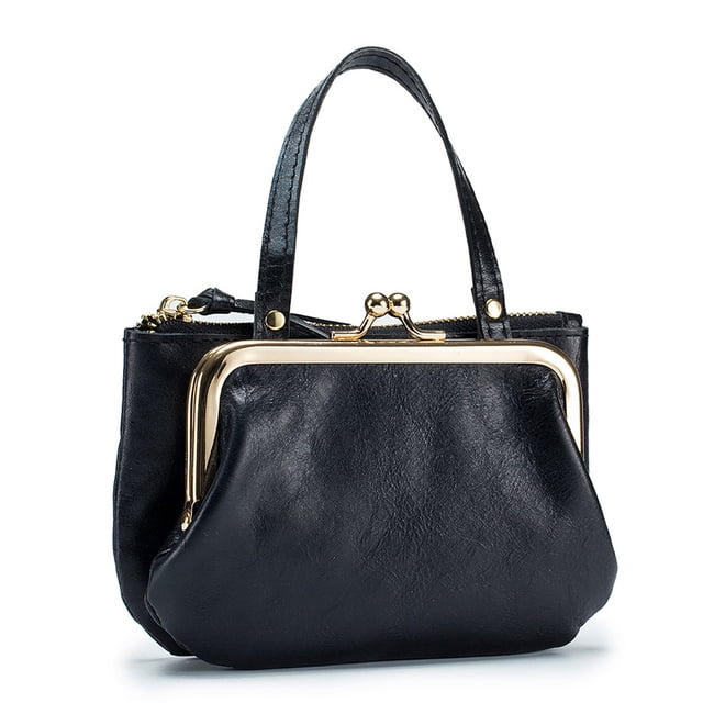 Monedero para damas Monedero vintage compacto de cuero plegable pequeño para damas con cremallera Adepaton BST3001402-1