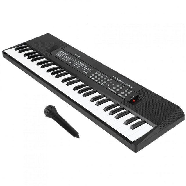 Teclado eléctrico Ecomeon Piano portátil 54 Teclas órgano electrónico blanco y negro
