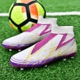 thumbnail image 3 of Zapatos de fútbol para hombre, botas de fútbol de alta calidad, tacos de entrenamiento de hierba, tendencia de alta calidad, antideslizantes, tobillo alto, entrenamiento cómodo, 3 of 5