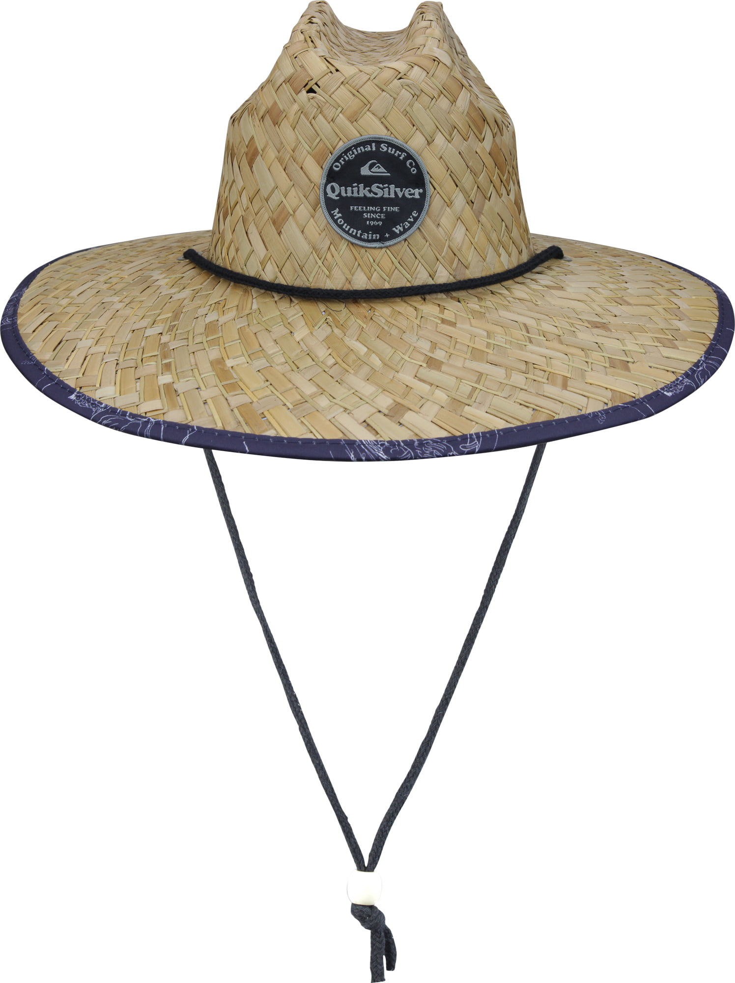 Quiksilver Mens Outsider Repent Wide - Brim Gray Straw/Tarmac Sun Hat
