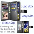 thumbnail image 3 of Galaxy Note 9 Case, Note 9 Wallet Case, Luxury PU Leather Wallet Case with ID&Card Holder Slot Detachable Magnetic Hard Case & Kickstand Case For Samsung Galaxy Note 9 -Brown, 3 of 5