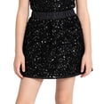 thumbnail image 3 of Girls Sequin Mini Skirts Elastic Waist Sparkly Short Glitter Skirts for Holiday Birthday Party Kids Dress‑up Wear 9-10Y, 3 of 10
