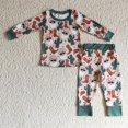thumbnail image 1 of Venta al por mayor de pijamas de dinosaurios de Navidad para niños, conjunto de manga larga para niño y niña, pantalones para niños, ropa de dormir para niños pequeños, ropa de dormir, 1 of 2