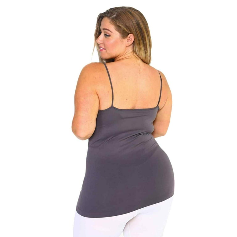 Women's Seamless Triple Criss-Cross Front Cami, Nude, Plus Size