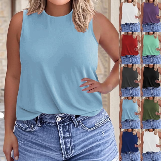 Sudaderas con capucha para mujer,Camiseta sin mangas informal para mujer, talla grande, cuello redondo, mezcla de poliéster y elastano, para usar en casa, sopatenor