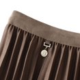 thumbnail image 3 of SWSMCLT Women's Pleated Calf Tea Length Long Skirt Tulle Tutu Midi Skirts Pleated 2 Layered Coffee One Size, 3 of 4