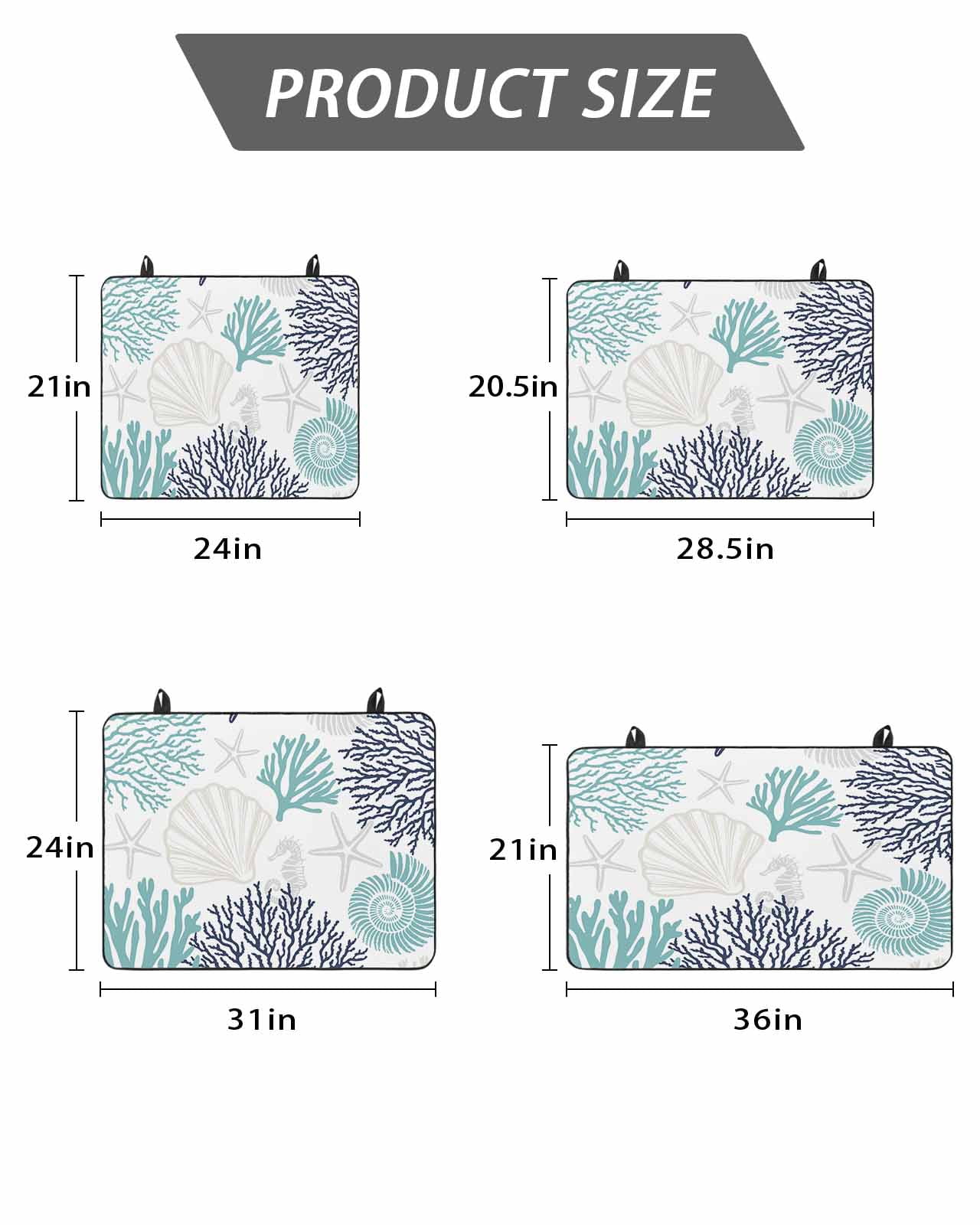 Stove Top Covers for Electric Stove, Teal Blue Grey Coastal Glass Stovetop Cover Protector, Summer Beach Coral Shell Starfish Induction Cooktop Protector Oven Mat for Kitchen Countertop 24"x21"
