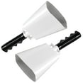 thumbnail image 5 of BLUE PANDA 2 Pack Cow Bells - Cowbells for Sporting Events - Percussion Noise Makers with Handle for Football Games, Stadiums (White Cowbell) 9.5-inch Cow Bell, 5 of 8