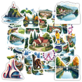 thumbnail image 1 of Scenic Stickers Stationery Stickers Adventure Kids Stickers Toy for Laptop Phone Notebook Suitcase, 1 of 5