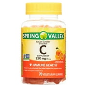 Spring Valley Non GMO Vitamin C Vegetarian Gummies, Orange Flavor, 250mg, 70 Count