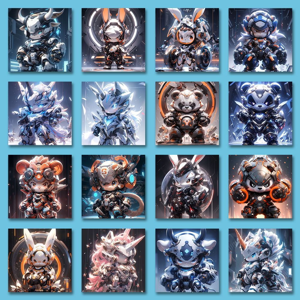 Cool Hundred Beasts Mecha Light Stickers - High-Quality Cute Mythical Creature Waterproof Decals for Kids' Toys
