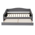 thumbnail image 4 of Teddy Fleece Sofa Bed, Trundle Bed with Both Sides Stripes Light Strip Gray - Twin, 4 of 5