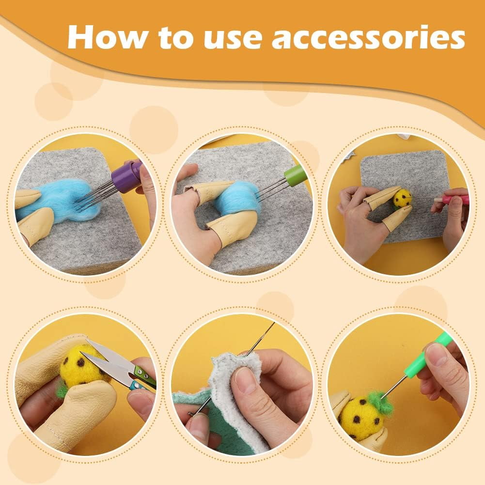 99 Pcs Needle Felting Kit, Wool Felting Needles 3 Sizes with Felting Pad for DIY Craft