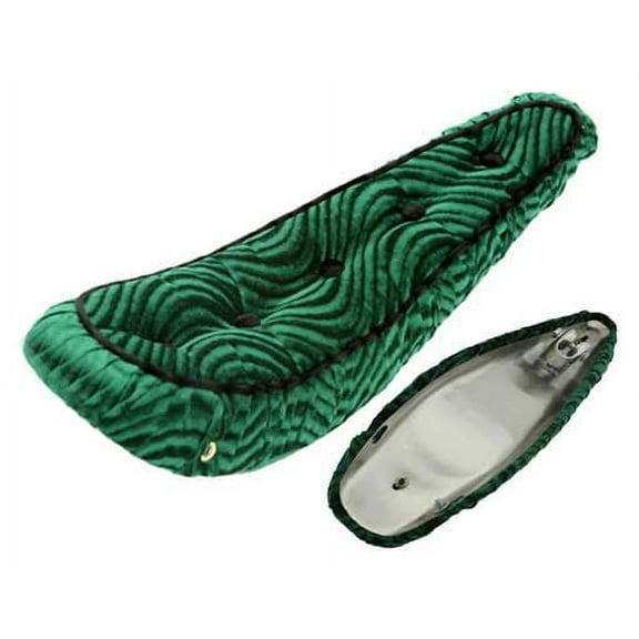 20" Polo Saddle W/Button Green. Bike seat, bicycle seat, Bike part, bicycle part, lowrider bike seat, lowrider bicycle seat