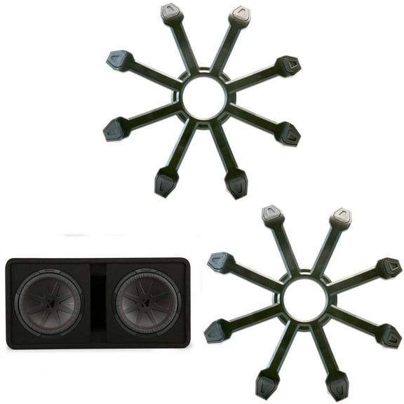 Kicker Comp R 12 Inch Dual Subwoofer in Vented Enclosure Package with Grills