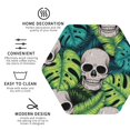 thumbnail image 4 of Disketp Skull And Palm Leaves Funny Coasters,6 Pcs Leather Coasters With Holder, Perfect Housewarming Hostess Gifts,Protect Furniture From Water Marks Scratch And Damage, 4 of 9