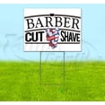thumbnail image 1 of Barber Cut Shave (18" x 24") Yard Sign, Includes Metal Step Stake, 1 of 6