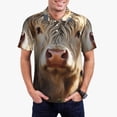 thumbnail image 2 of Salouo Adorable Flower Field Cow for Men's Short Sleeve Polo Shirts,Polo Shirts for Men Performance Short Sleeve Golf Shirt Athletic Casual Collared T-Shirt-Small, 2 of 8