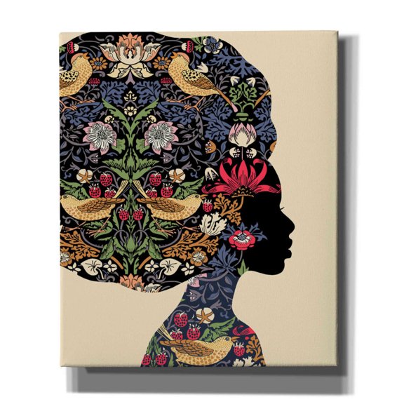 Epic Graffiti 'Afro Woman' by Ioana Horvat, Giclee Canvas Wall Art, 20"x24"