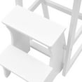 thumbnail image 4 of White Solid Wood Folding Library Ladder Chair 3-Tier Step Stool for Kitchen, Bar, Garage & Bathroom, 4 of 5