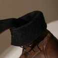 thumbnail image 5 of Brown Womens Lace-Up Boots With Round Toe And Flat Sole For Winter Casual And Fashionable Look, 5 of 9