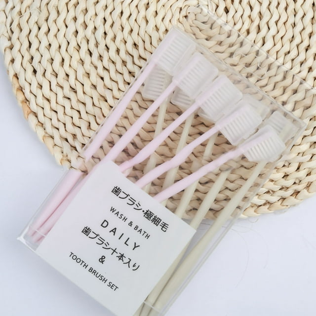 Small Head Toothbrush,10Pcs Small Head Toothbrush Bamboo Charcoal Toothbrush Home Toothbrush Compact and Lightweight