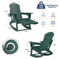thumbnail image 2 of FOOWIN HDPE Plastic Rocking Adirondack Chair Set of 2, Folding Rocking Chairs for Patio Porch Rocker Chair, Green, 2 of 8