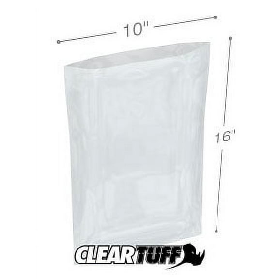 ClearTuff - 10" x 16" 2 Mil Flat Poly Bags - 1000/Case