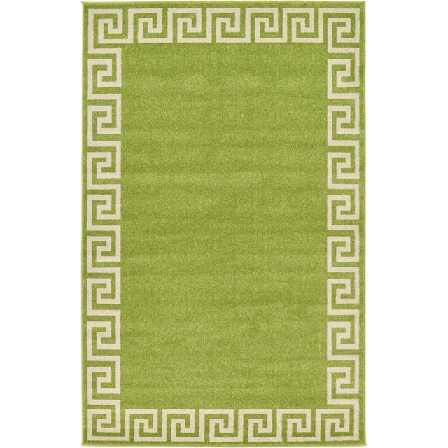 Unique Loom Athens Border Area Rug 5' x 8' Rectangular Light Green/Beige