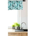 thumbnail image 2 of Ambesonne Floral Valance Pack of 2, Exotic Tropical Leaves Art, 42"X12", White Teal Seafoam, 2 of 3