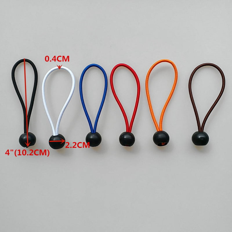 6pcs 8" BALL BUNGEE CORD Tarp Red Elastic Tie Downs Canopy Fastening Loops 