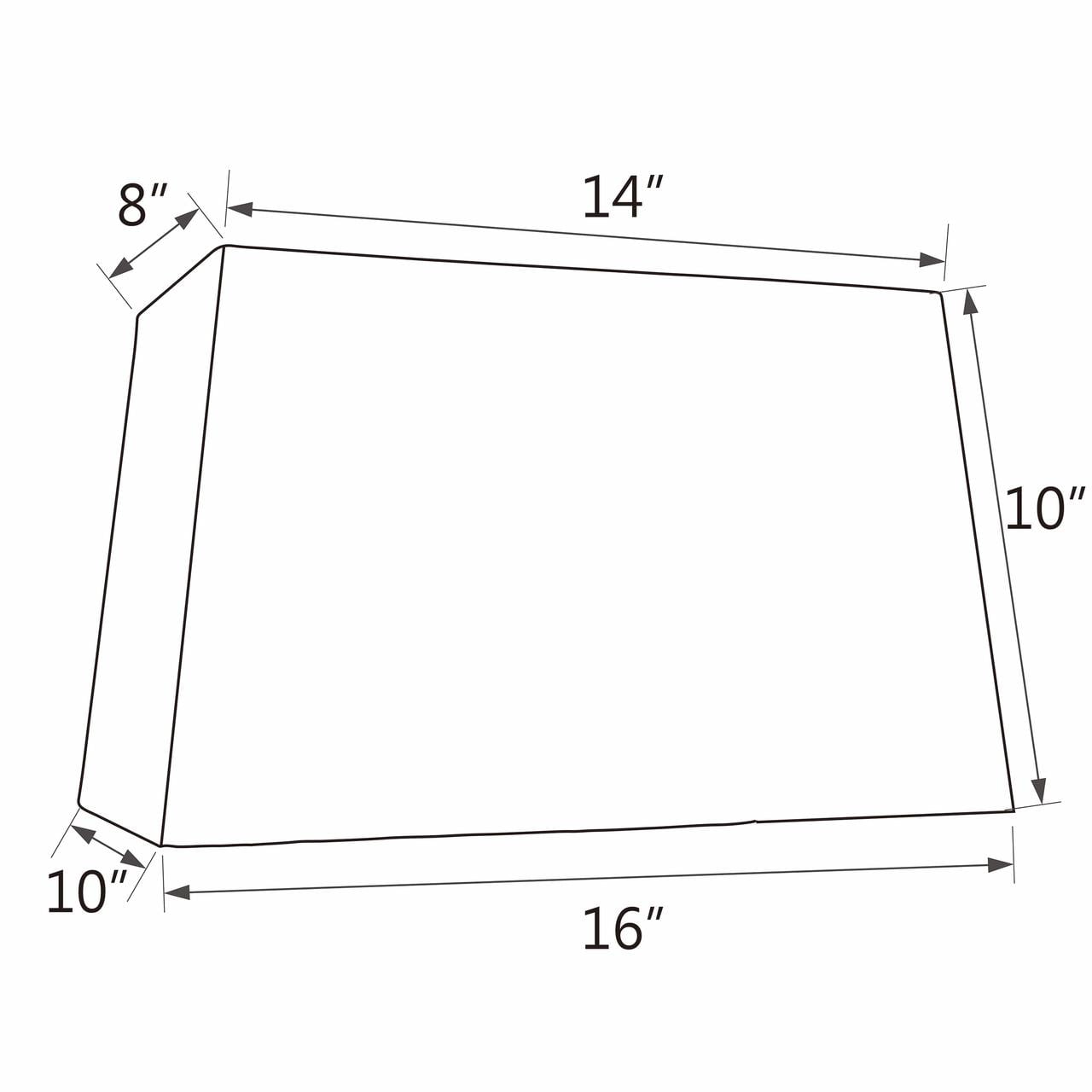Aspen Creative 36023 Transitional Rectangle Hardback Shape Spider Construction Lamp Shade in Off White, 10" + 16" wide, (8" + 14") x (10" + 16")&nbsp; x 10"