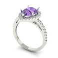thumbnail image 2 of 2.38 ct Pear Cut Simulated Alexandrite with Simulated Diamond Halo Accents 18K White Gold Womens Engagement Ring, 2 of 5