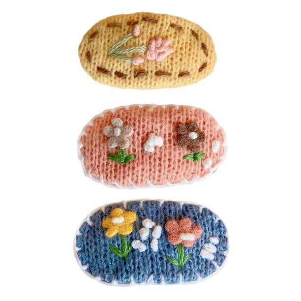 3 uds. De pinzas para el pelo bonitas, pinzas para el pelo tejidas de lana, accesorios para el cabello para niñas