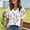A78 White, variant on T-Shirt for Women Geometric Vertical Stripe V Neck Short Sleeve Loose Fit Modern Graphic Casual Fashion Tee Top
