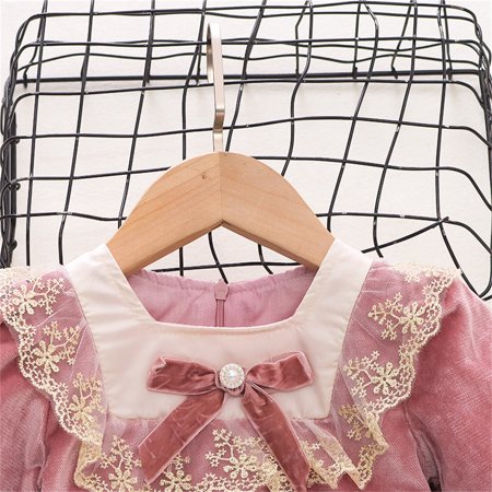 

dmqupv Pink Dresser For Girls Bedroom Toddler Girl Cotton Linen Dress Long Sleeve Ruffle Fall Dress Kids Solid Dresses Casual Clothes Pink 12-18 Months