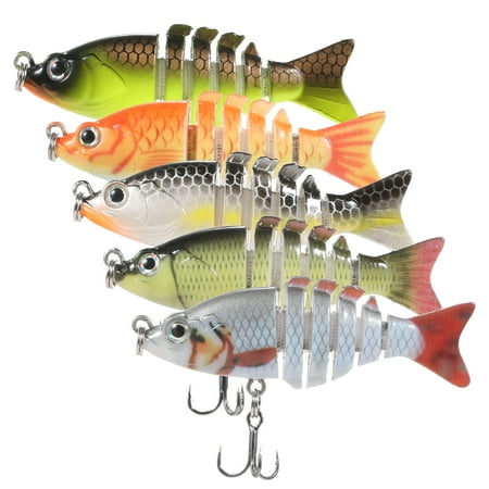 Baits 6 Swim Bait Swim Bait Crankbait Jointed Swimbait Bait Crankbait Lures Swimbait 6 Swim Box Topwater Bait With Huiop Bait 2.4inch 6 Jointed Slow Bait With Freshwater Saltwater Papapi