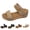Khaki, variant on Ladies' Comfort Cork Wedge Sandals, Open-Toe Slip-On Shoes with Cushioned Footbed & Non-Slip Sole Brown 40