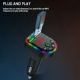 thumbnail image 5 of Colorful Ambiance Lights Car Bluetooth 5.3 Receiver Charger, Lossless Sound Quality FM Transmitter, Car MP3 Player, 2 Charging Ports, Compatible with 12V-24V Vehicles, Smart Connection, 5 of 9