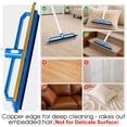 thumbnail image 6 of Carpet Rake for Pet Hair Removal - 2 in 1 Rubber Broom with 1 Silicone Brush, 60" Adjustable Long Handle, Cat Dog Carpet Scraper, 6 of 8
