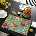 thumbnail image 4 of Pioneer Flower Floral Print Pattern Summer Placemats Table Placemats Set Of 4-Linen Kitchen Washable Placemats Table Mats 12x18 Inch Non-Slip Heat Resistant, 4 of 6