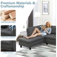 thumbnail image 3 of AENKYO 98" L-Shaped Upholstered Sectional Sofa Couch with Storage & Cup Holders, Faux Leather Living Room Sofa Set, Dark Gray, 3 of 7