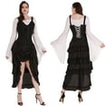 thumbnail image 6 of VASLANDA Women's Gothic Jacquard Shoulder Straps Tank Overbust Corset Bustiers, 6 of 6