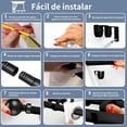 thumbnail image 2 of Barra de Cortina Doble Telesc&oacute;pica de Metal,Cortinero Doble (36 a 120&rdquo;),Tubo Cortina Doble Negro,cortineros dobles para cortinas,Ventana con Soporte,para casa, Armario, 2 of 7