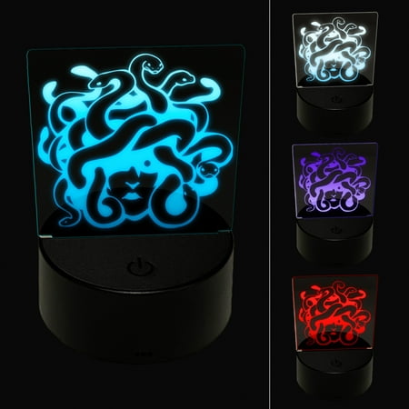 

Medusa Gorgon Head with Twisting Snakes LED Night Light Sign 3D Illusion Desk Nightstand Lamp