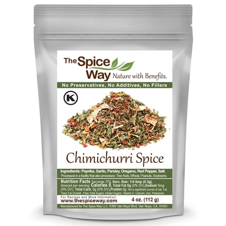 The Spice Way Chimichurri Spice Blend – Argentinan cuisine – All Natural - Resealable Pouch - 4 Oz.