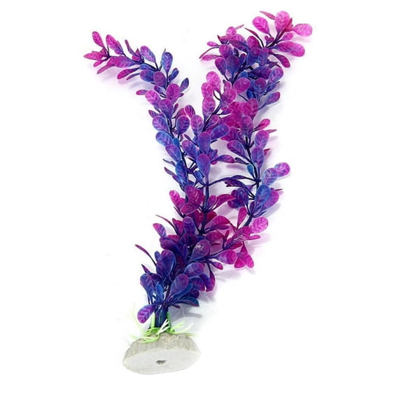 Artificial Plant Simulation Aquatic Plant Ornament Plastic Landscape Decoration for Aquarium Tank, Dark Purple
