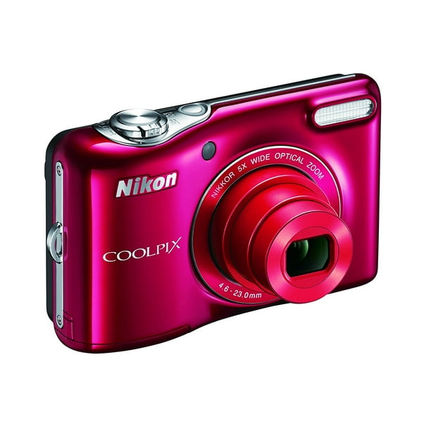 Nikon Coolpix L32 20 1mp Digital Camera With 5x Wide Angle Nikkor Zoom Lens Red Certified Refurbished Walmart Com Walmart Com