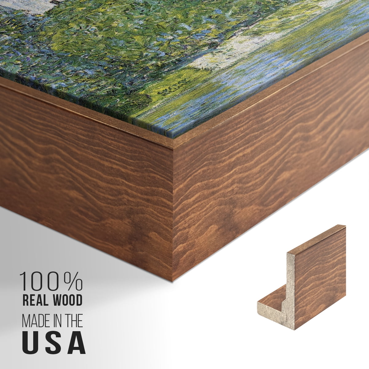 Vintage Landscape-CXIII By Wexford Home Framed in Walnut Wood Gallery Wrapped Canvas 25 in. x 37 in.
