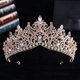 thumbnail image 1 of Zhuge Tiara de boda para novia, diadema de princesa, corona nupcial, joyería para el cabello con diamantes de imitación de cristal, decoración para novia, cumpleaños, graduación, boda (rosa), 1 of 4